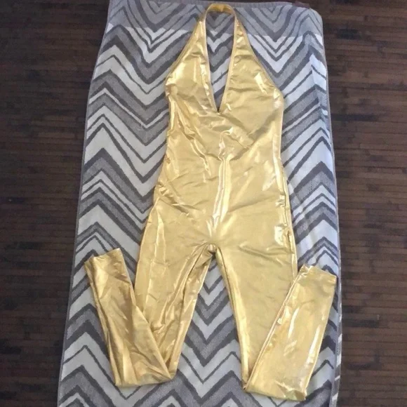American Apparel Gold Lamé Catsuit M - Picture 11 of 15